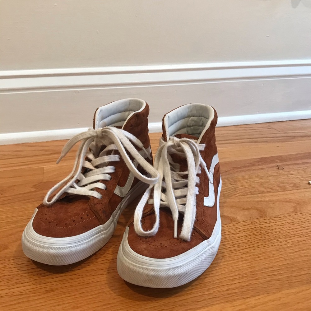 Tan suede high top vans